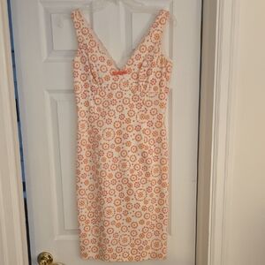 Maggy London Pink and White Embellished Sheath Dress